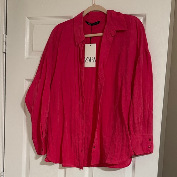 Zara Tops - Zara Fuchsia Long Sleeve Shirt